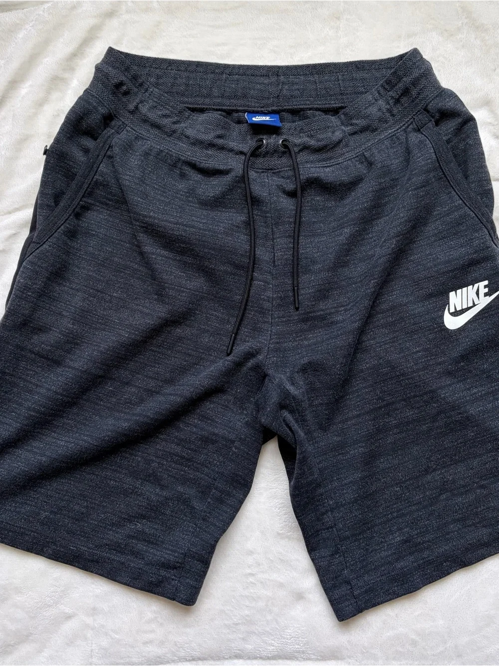 Vintage Dark Gray Nike Men's Athletic Shorts with Drawstring